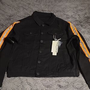 Stylish Black Jacket with Orange Accents